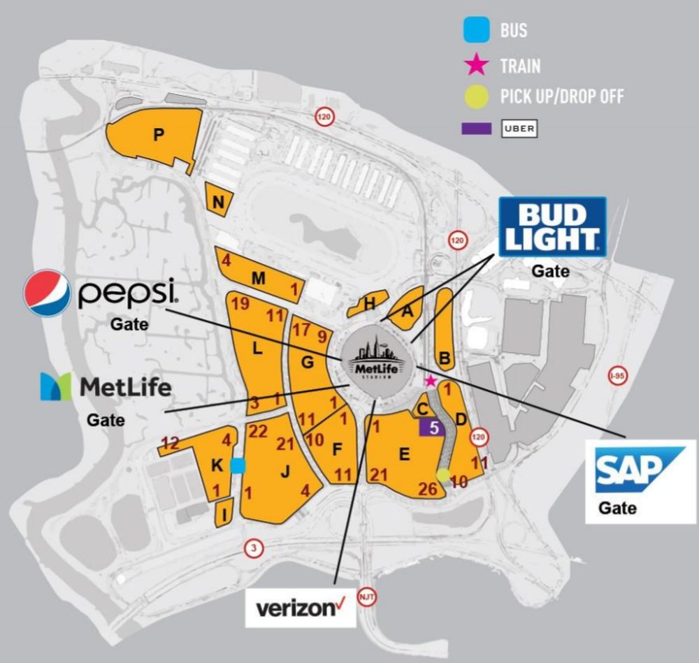 PARKING: New York Jets vs. New England Patriots, MetLife Stadium Parking  Lots, East Rutherford, September 24 2023